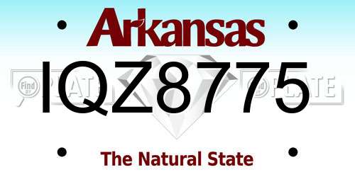 IQZ8775 Arkansas License Plate