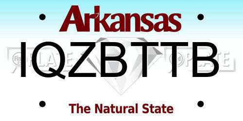 IQZBTTB Arkansas License Plate