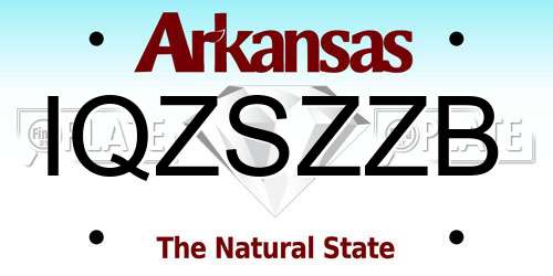 IQZSZZB Arkansas License Plate