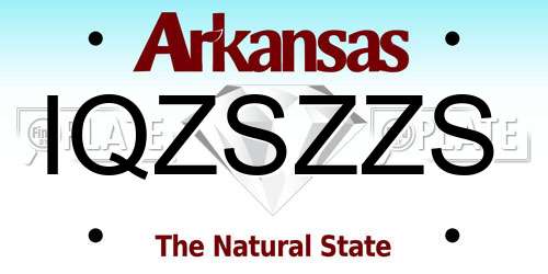IQZSZZS Arkansas License Plate