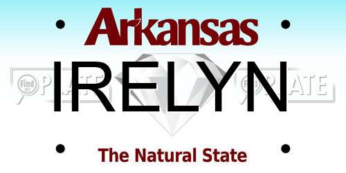 IRELYN Arkansas License Plate
