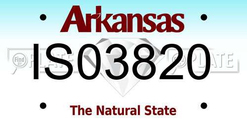 IS03820 Arkansas License Plate