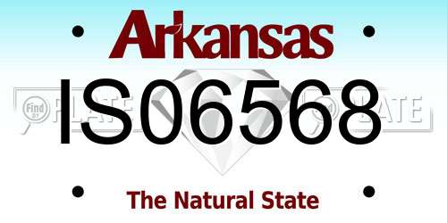 IS06568 Arkansas License Plate