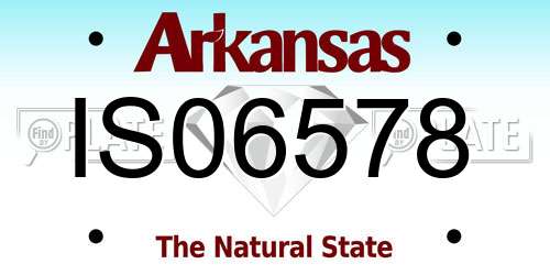 IS06578 Arkansas License Plate