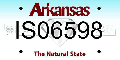 IS06598 Arkansas License Plate