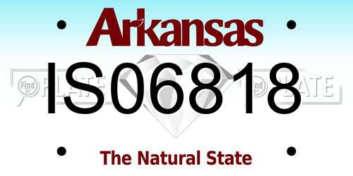 IS06818 Arkansas License Plate