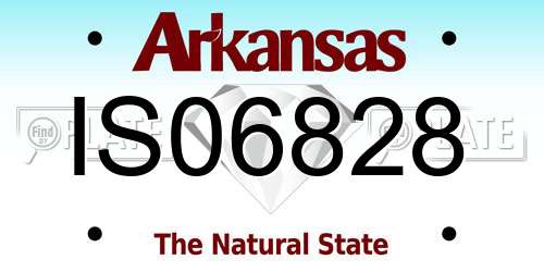 IS06828 Arkansas License Plate