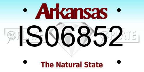 IS06852 Arkansas License Plate
