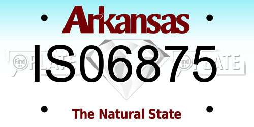IS06875 Arkansas License Plate