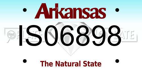 IS06898 Arkansas License Plate