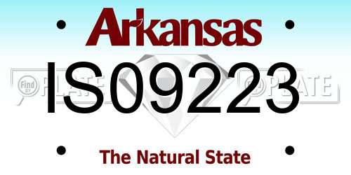 IS09223 Arkansas License Plate