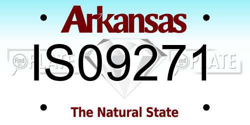 IS09271 Arkansas License Plate