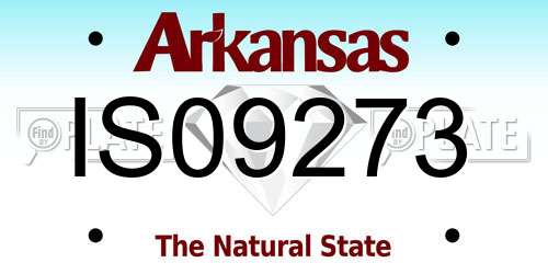IS09273 Arkansas License Plate