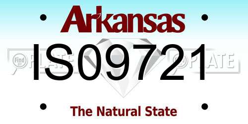 IS09721 Arkansas License Plate