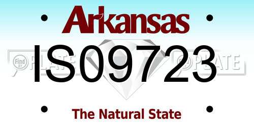 IS09723 Arkansas License Plate