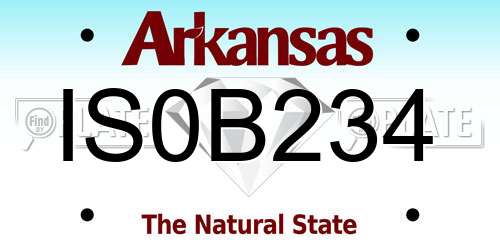 IS0B234 Arkansas License Plate