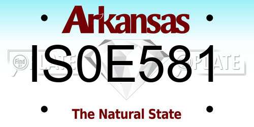 IS0E581 Arkansas License Plate