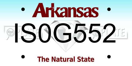 IS0G552 Arkansas License Plate
