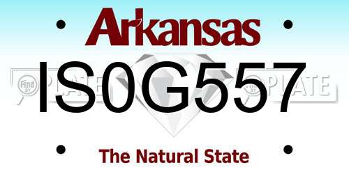 IS0G557 Arkansas License Plate