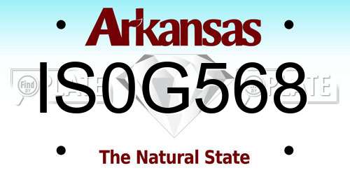 IS0G568 Arkansas License Plate