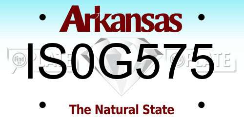 IS0G575 Arkansas License Plate
