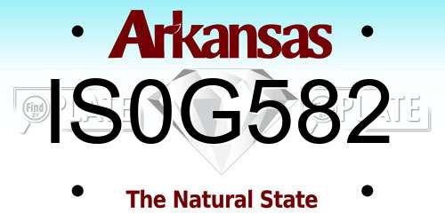 IS0G582 Arkansas License Plate