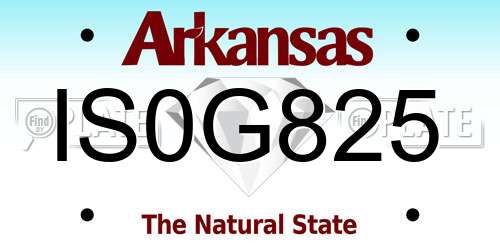 IS0G825 Arkansas License Plate