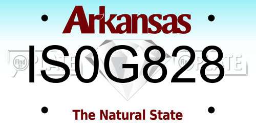 IS0G828 Arkansas License Plate