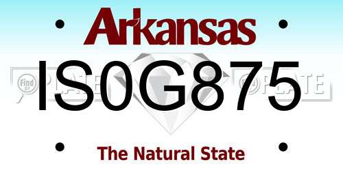 IS0G875 Arkansas License Plate