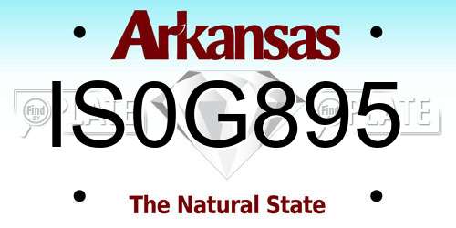 IS0G895 Arkansas License Plate