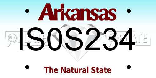 IS0S234 Arkansas License Plate