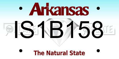IS1B158 Arkansas License Plate