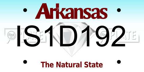 IS1D192 Arkansas License Plate