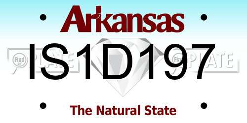 IS1D197 Arkansas License Plate
