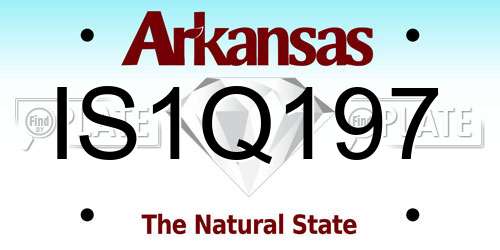 IS1Q197 Arkansas License Plate