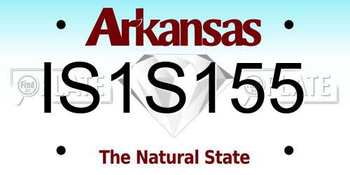 IS1S155 Arkansas License Plate
