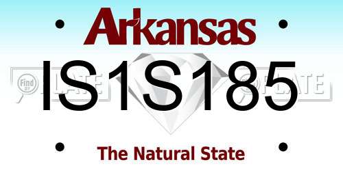 IS1S185 Arkansas License Plate