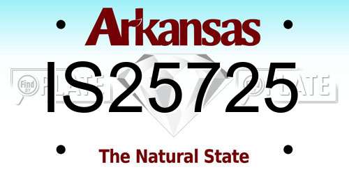 IS25725 Arkansas License Plate