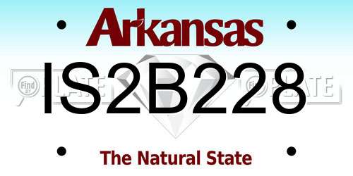 IS2B228 Arkansas License Plate