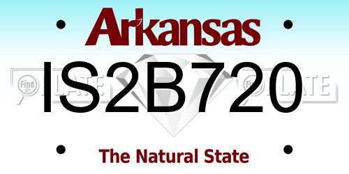 IS2B720 Arkansas License Plate