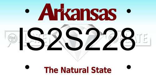 IS2S228 Arkansas License Plate