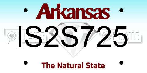 IS2S725 Arkansas License Plate