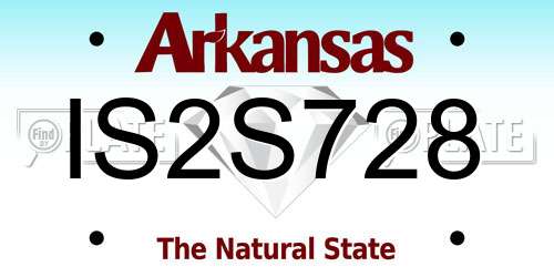 IS2S728 Arkansas License Plate