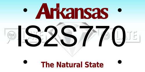 IS2S770 Arkansas License Plate