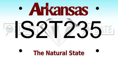 IS2T235 Arkansas License Plate
