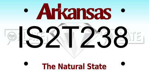 IS2T238 Arkansas License Plate