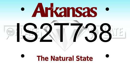 IS2T738 Arkansas License Plate