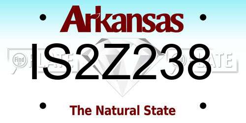 IS2Z238 Arkansas License Plate