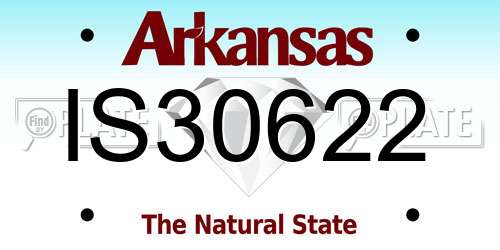 IS30622 Arkansas License Plate