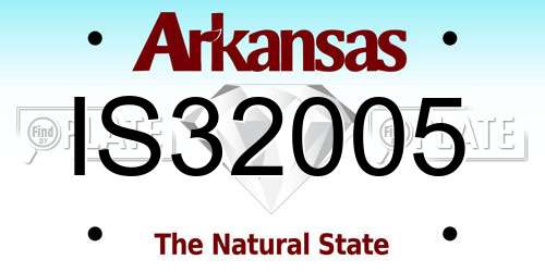 IS32005 Arkansas License Plate
